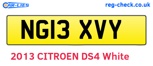 NG13XVY are the vehicle registration plates.