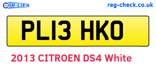 PL13HKO are the vehicle registration plates.