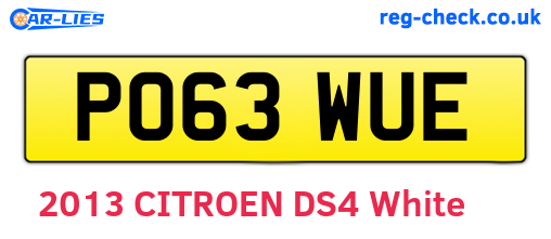 PO63WUE are the vehicle registration plates.