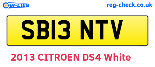 SB13NTV are the vehicle registration plates.