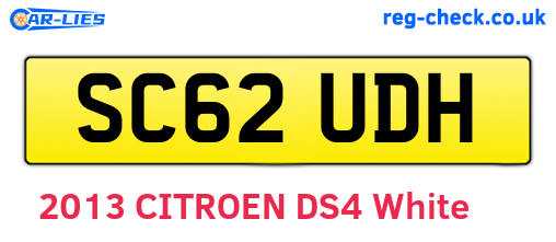 SC62UDH are the vehicle registration plates.