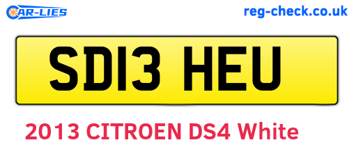 SD13HEU are the vehicle registration plates.