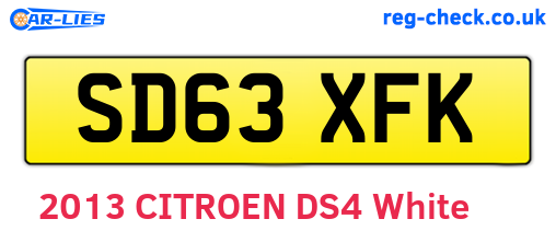 SD63XFK are the vehicle registration plates.