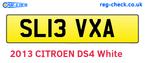 SL13VXA are the vehicle registration plates.