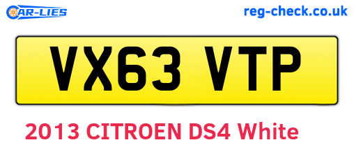 VX63VTP are the vehicle registration plates.