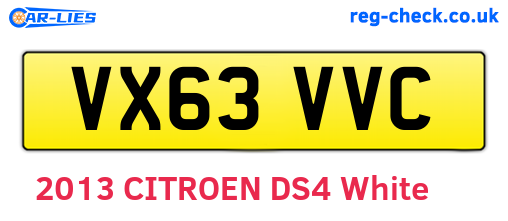 VX63VVC are the vehicle registration plates.