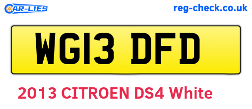 WG13DFD are the vehicle registration plates.