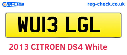 WU13LGL are the vehicle registration plates.
