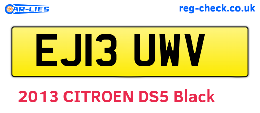 EJ13UWV are the vehicle registration plates.