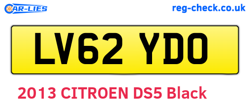 LV62YDO are the vehicle registration plates.