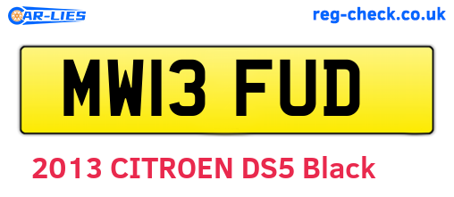MW13FUD are the vehicle registration plates.