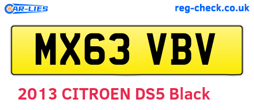 MX63VBV are the vehicle registration plates.