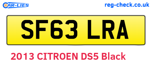 SF63LRA are the vehicle registration plates.