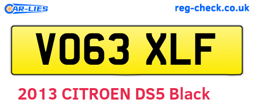 VO63XLF are the vehicle registration plates.