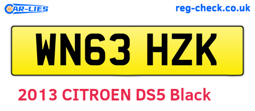 WN63HZK are the vehicle registration plates.