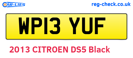 WP13YUF are the vehicle registration plates.