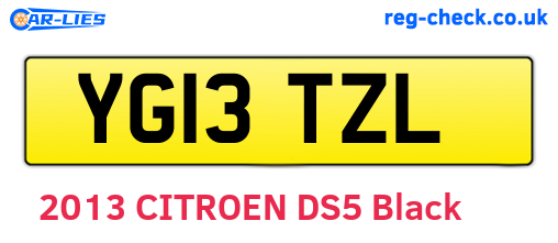 YG13TZL are the vehicle registration plates.