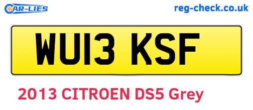 WU13KSF are the vehicle registration plates.