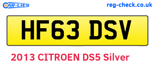HF63DSV are the vehicle registration plates.