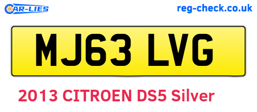 MJ63LVG are the vehicle registration plates.