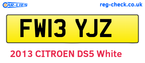FW13YJZ are the vehicle registration plates.