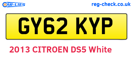 GY62KYP are the vehicle registration plates.