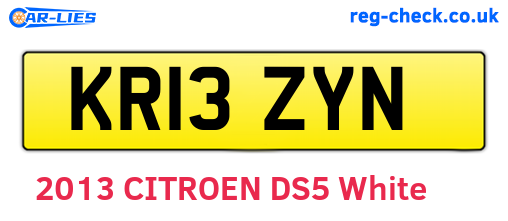 KR13ZYN are the vehicle registration plates.