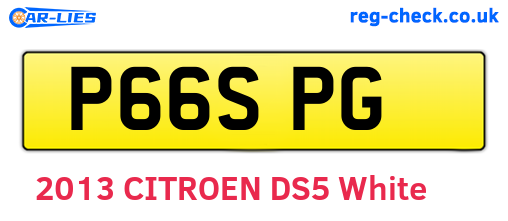 P66SPG are the vehicle registration plates.