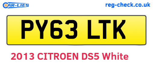 PY63LTK are the vehicle registration plates.