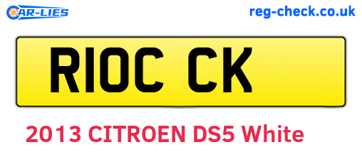 R10CCK are the vehicle registration plates.