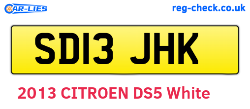 SD13JHK are the vehicle registration plates.
