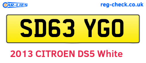 SD63YGO are the vehicle registration plates.