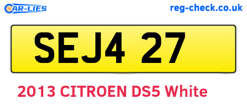 SEJ427 are the vehicle registration plates.