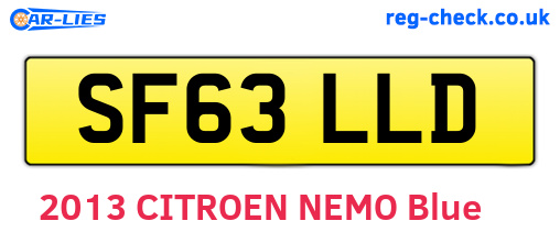 SF63LLD are the vehicle registration plates.
