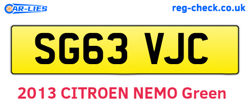 SG63VJC are the vehicle registration plates.
