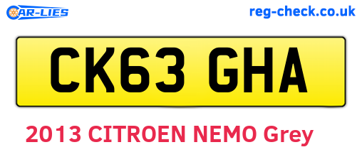 CK63GHA are the vehicle registration plates.