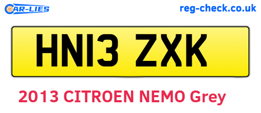 HN13ZXK are the vehicle registration plates.
