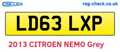 LD63LXP are the vehicle registration plates.