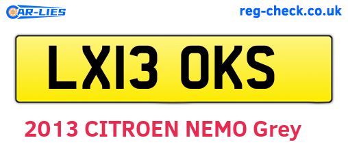 LX13OKS are the vehicle registration plates.