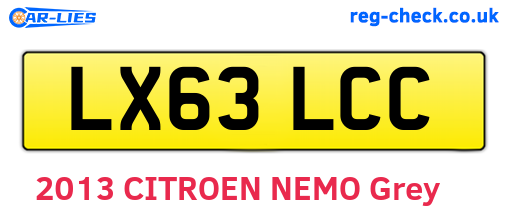 LX63LCC are the vehicle registration plates.