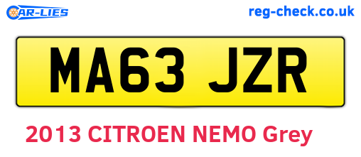 MA63JZR are the vehicle registration plates.