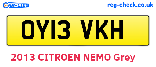OY13VKH are the vehicle registration plates.