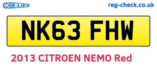 NK63FHW are the vehicle registration plates.