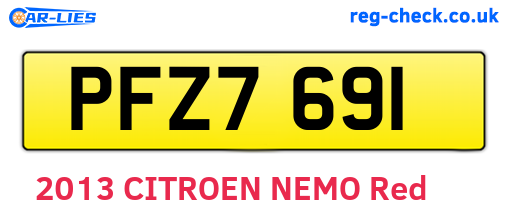PFZ7691 are the vehicle registration plates.