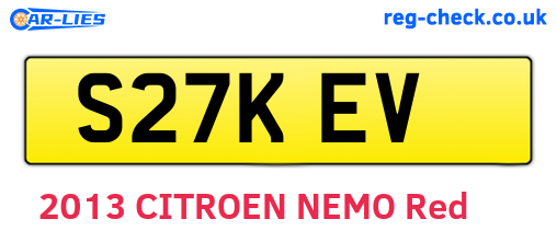 S27KEV are the vehicle registration plates.