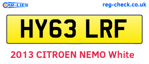 HY63LRF are the vehicle registration plates.