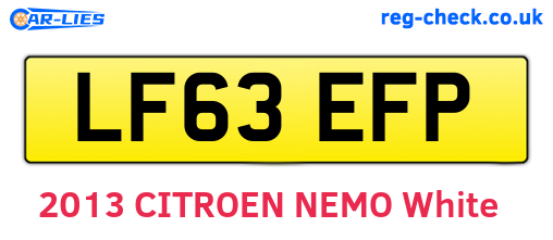 LF63EFP are the vehicle registration plates.