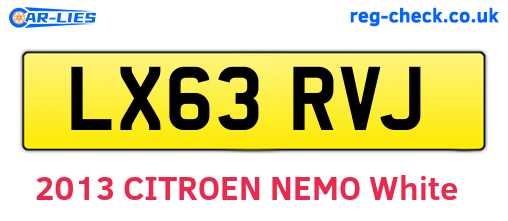 LX63RVJ are the vehicle registration plates.