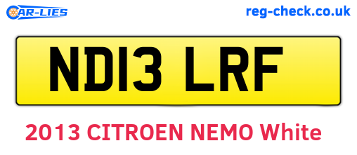 ND13LRF are the vehicle registration plates.