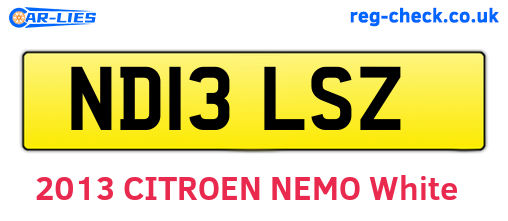 ND13LSZ are the vehicle registration plates.